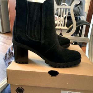 Ugg Hazel black waterproof nubuck Chelsea boots, 2.5 inch heel new with tag